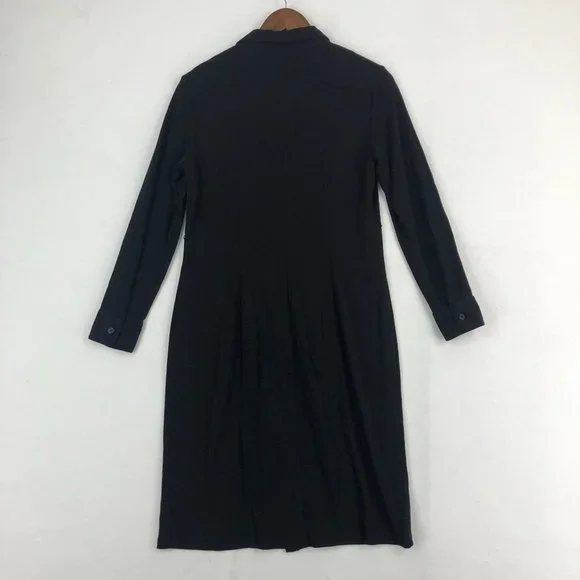 LRL Lauren Ralph Lauren Women's Size Medium Black Button Front Collared Dress - Picture 9 of 9